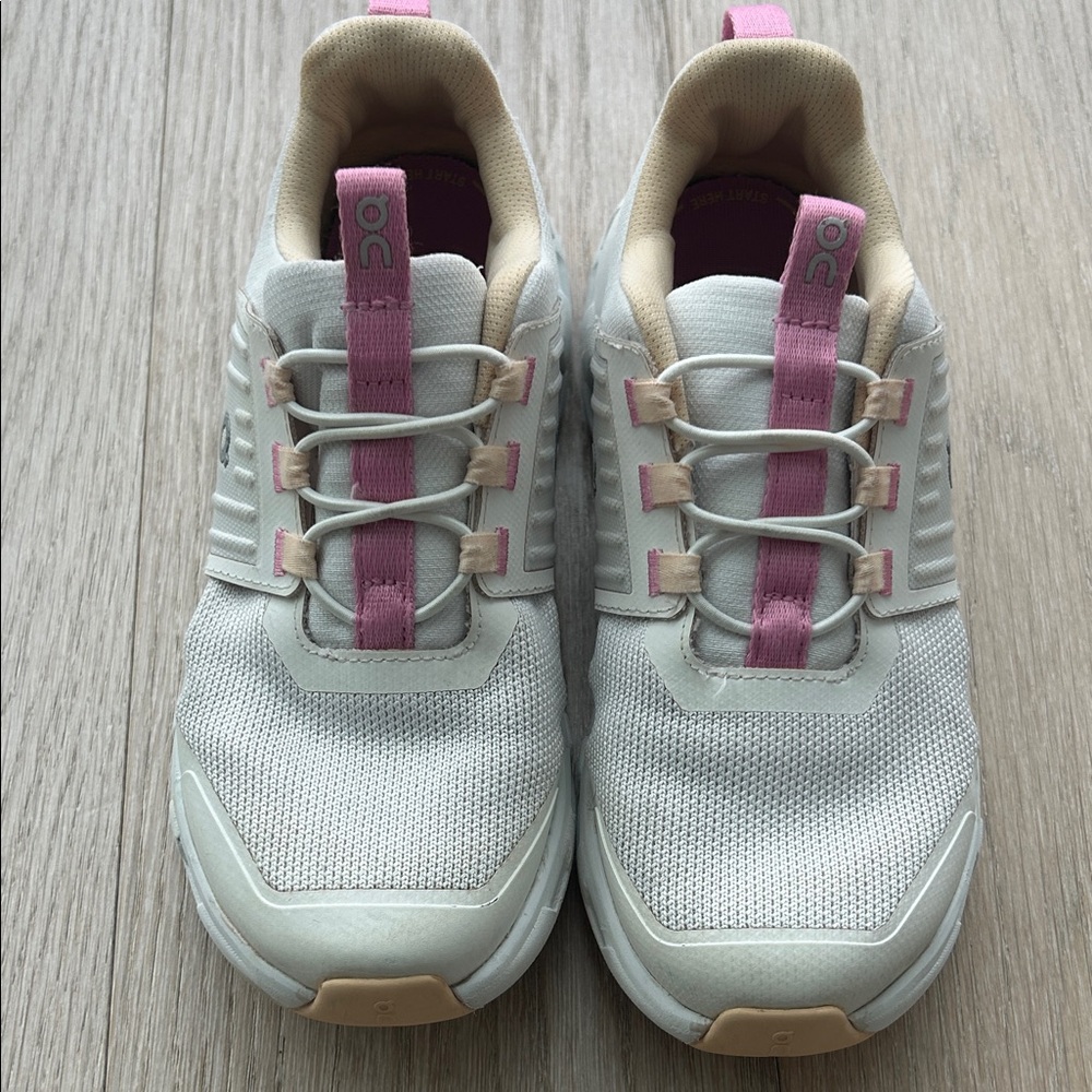 On Running Kids' white and Pink Sneakers